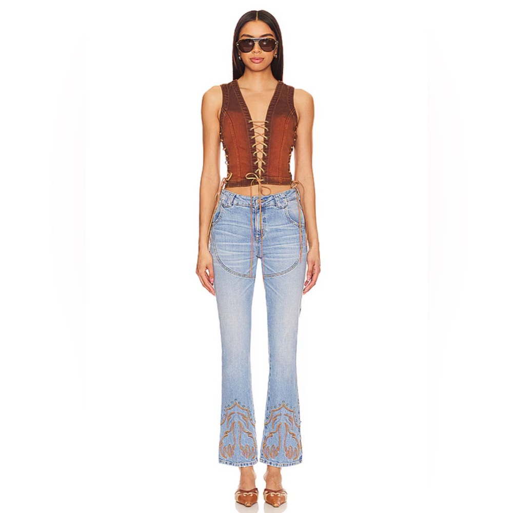 Free People X Understated Leather Western Jeans - Picture 2 of 13